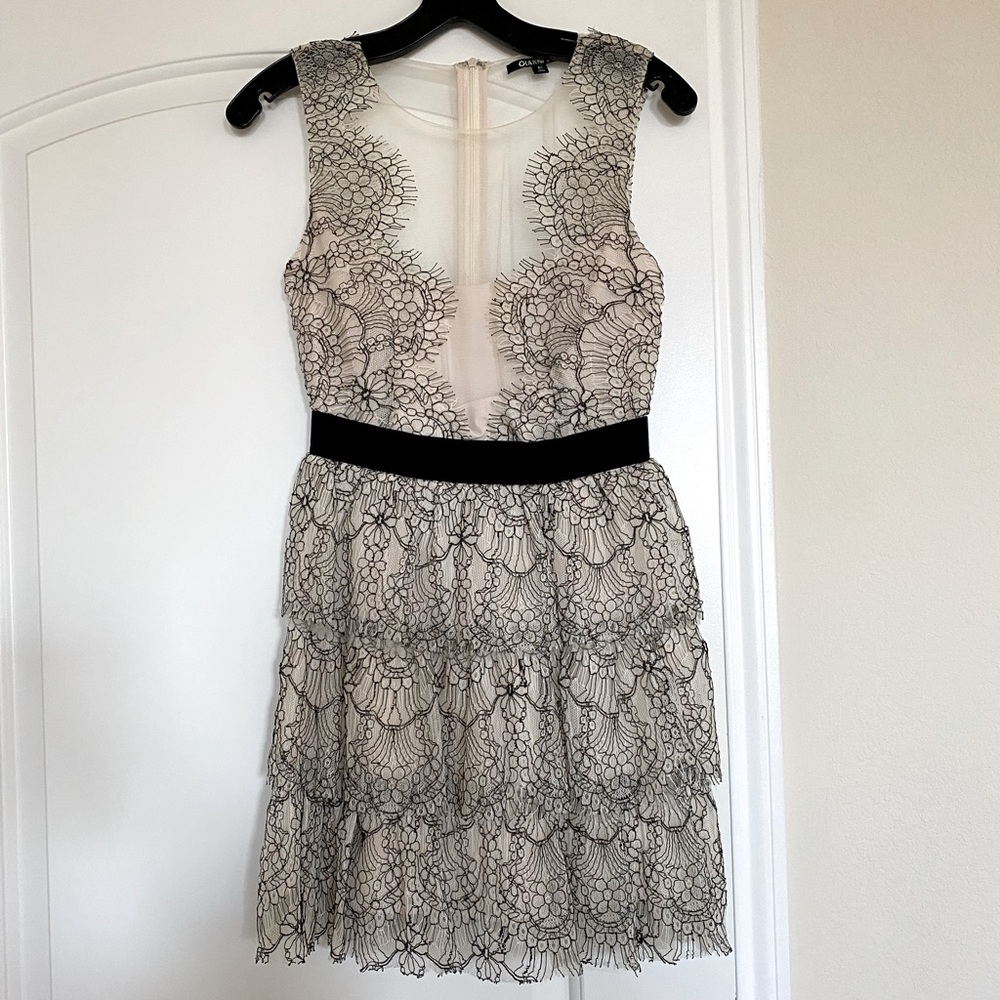 Gianni Bini cocktail ruffle Lace dress